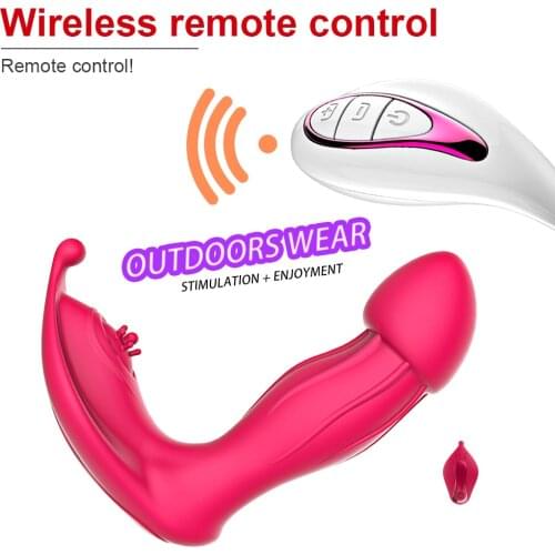 Panty Vibrator Clitoris Stimulator G Spot Wireless Remote Control Tongue Vibrator Butterfly AV Dildo Vibrating Panties Women Sex