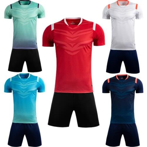 Men short sleeve navy blue soccer jersey set red adult football uniform boy white kids soccer shirt customized name DIY number