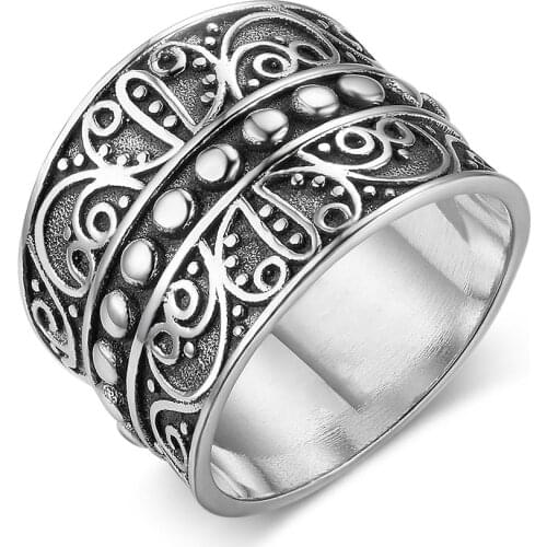 Retro Classic Women Ring Irregular Fine Butterfly Pattern Womens Wide Rings for Women Wedding Jewelry Anniversary Gift Wholesale