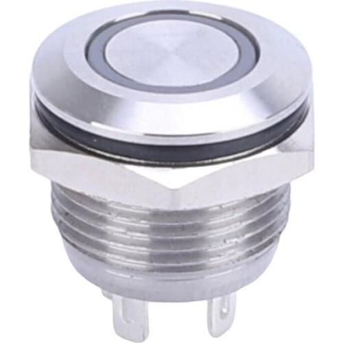 New type small travel 12mm Mirco-Stroke Metal mini Short Body Push Button Switch 12V LED Illuminated
