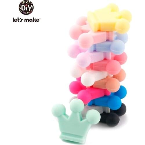 Lets make Baby Teether Silicone Candy Crown 20PC Unfinished Silicone Crown Materials Nursing Teether Pendants Crafts Charms