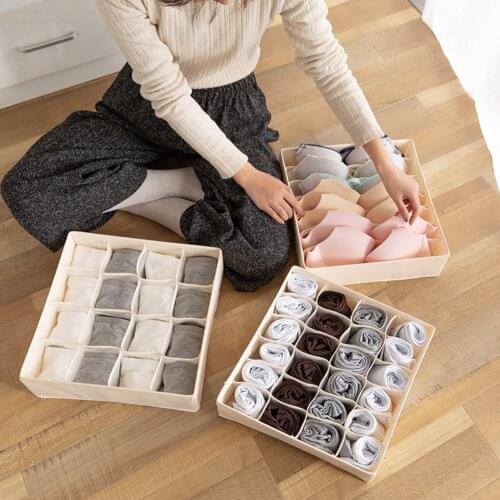Multi-size Foldable Underwear Bra Socks Organizer Storage Box Bottom Zipper Detachable Sorting Stand Large Capacity Container
