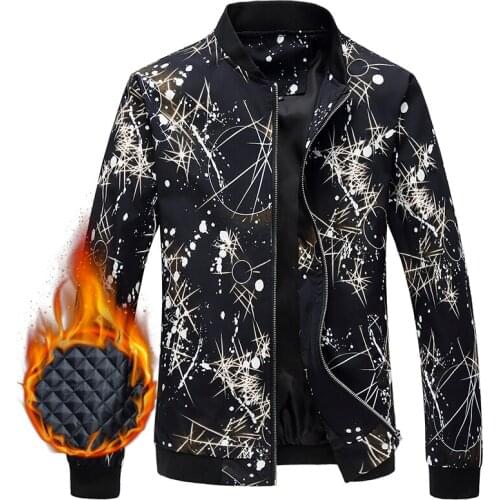 Men Flowers Fashion Jackets Clothes Floral Zipper Coat Plus Size 5XL 6XL Stand Collar 2017 Menswear Chaquetas Homme Fleece