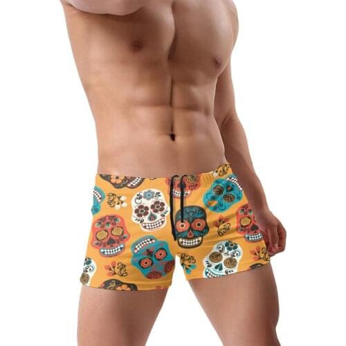 Sugar Skull Mens Swimwear High Quality Mens Swimming Shorts Mens Beachwear Sport Summer Holiday Surf Mens Swimsuit