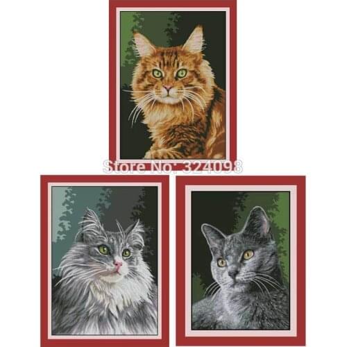 Cat series patterns Counted Cross Stitch 11CT 14CT 18CT DIY Chinese Cross Stitch Kit Embroidery Needlework Sets