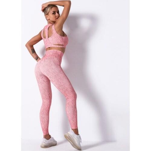 Printing Workout Set Sport Leggings And Bra Set Yoga Outfits For Women Sportswear Womens Tracksuit