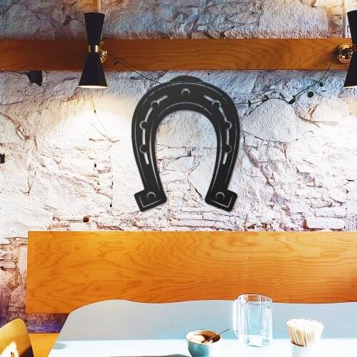 Horseshoe Metal Black Decor Wall Art Decorative Wedding Gift Large Wall Decor for Bedroom Living Room Office Home Decoration