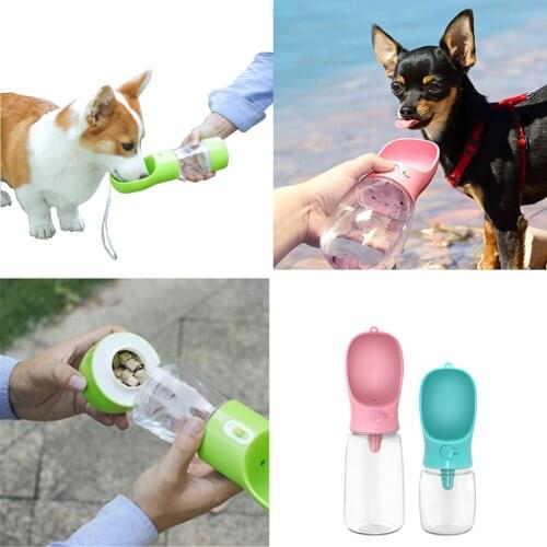 Dog Portable Water Bottle Multifunction Cat Puppy Travel Food Dispenser Feeder Outdoor Travel Drink Kettle Hanging Bowls