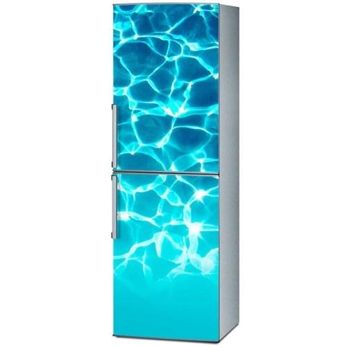 3D Blinking Blue Sea Art SelfAdhesive Refrigerator Door Sticker kitchen Fridge Door Cover Wallpaper 60x150cm 60x180cm 100x180cm