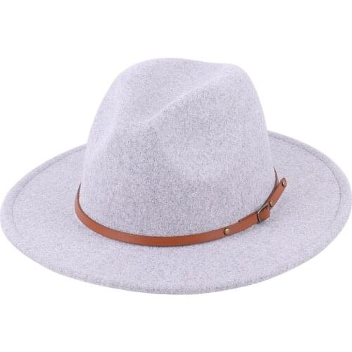 Wool Fedora hat ladies jazz hat autumn and winter British style big brim vintage top hat mens felt gentleman шляпа женская