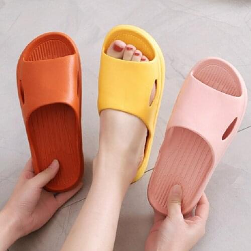 2021 Flatform Home Slippers Men Women Non-slip Bathroom Footwear Boys Girls Lovers Flip Flops Summer Beach Sandals Slides