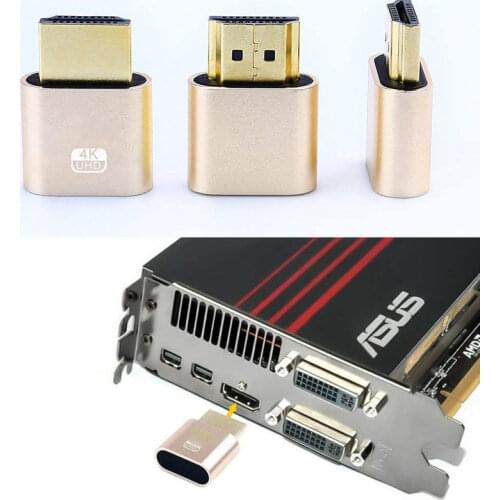 4K HDMI-compatible Virtual Display Fit-Headless Dummy Plug EDID Display Emulator Adapter Support 3840*2160 60Hz Bitcoin Mining
