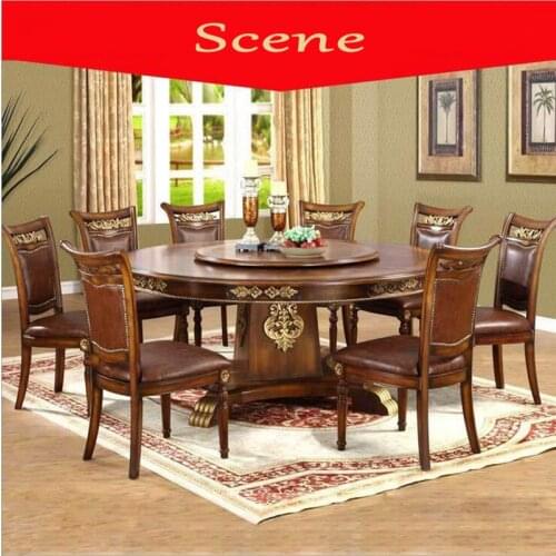 Modern Style Italian Dining Table, 100% Solid Wood Italy Style Luxury Dining Table Set 1085