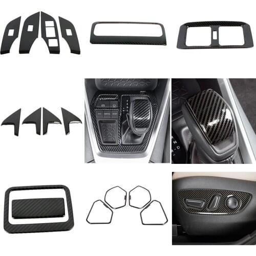 For Toyota Rav 4 Rav4 2019 Car Styling Interior Accessory Central Control Modify Carbon Fiber Color Stainless Steel Sticker