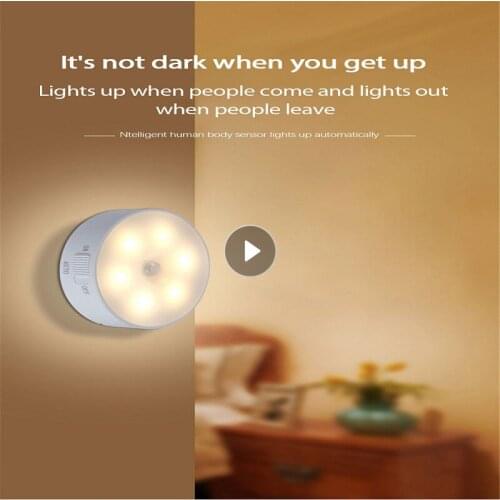 Sensor Night Light Led With Usb Charging Lamp For Bedroom Kitchen Bathroom Cupboard Night Lamp With Body Induction Smart Light