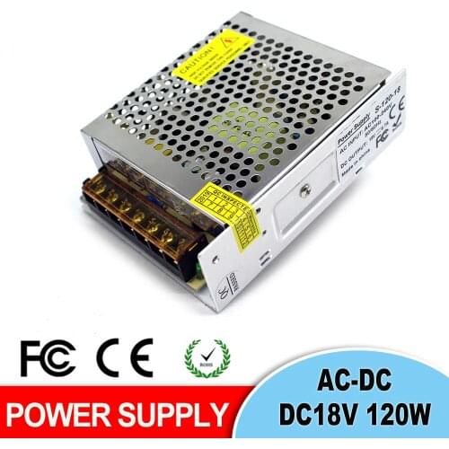 Universal DC18V 6.7A 120W Regulated Switch Power Supply Transformers 110V 220V AC To Dc SMPS For CCTV Camera CNC LED Strip Lamp