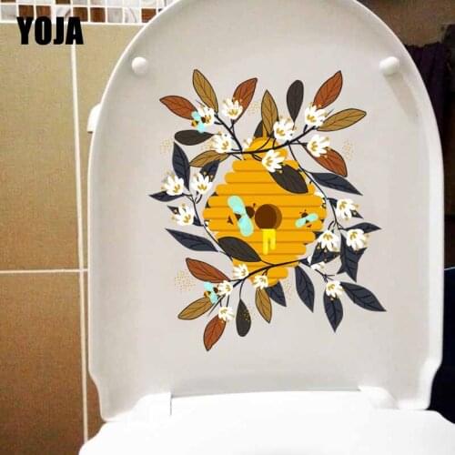 YOJA 19.1X22.6CM Beautiful Honeycomb And Bee Living Room Home Decor Toilet Decal Wall Sticker Art Creative T5-1022
