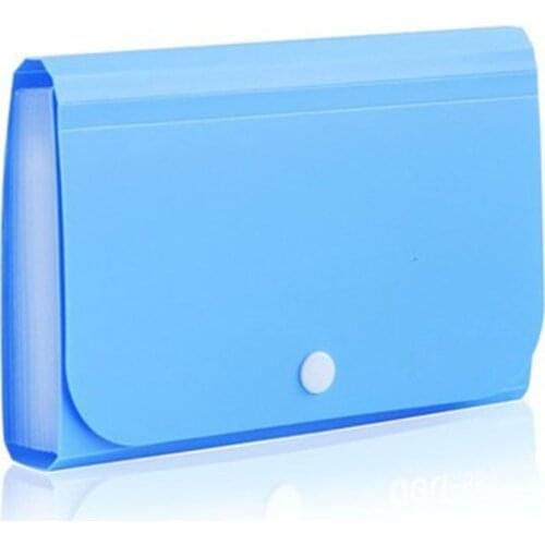 1pc Mini accordion pack 5561 bill folder press button multi-function file bill pack pvc bag file organizer