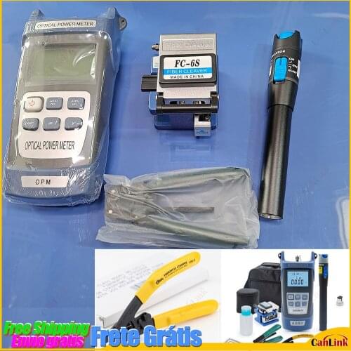 13piece suit Fiber Optic ToolKit with FC-6S Fiber Cleaver and Optical Power Meter 1MW Visual Fault Locator Wire stripper CFS-2