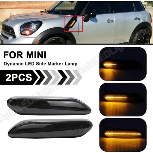 2Pcs For 2012 2013 2014 2015 2016 2017 Mini Cooper R60 Countryman R61 Paceman LED Dynamic Side Marker Turn Signal Light Lamp