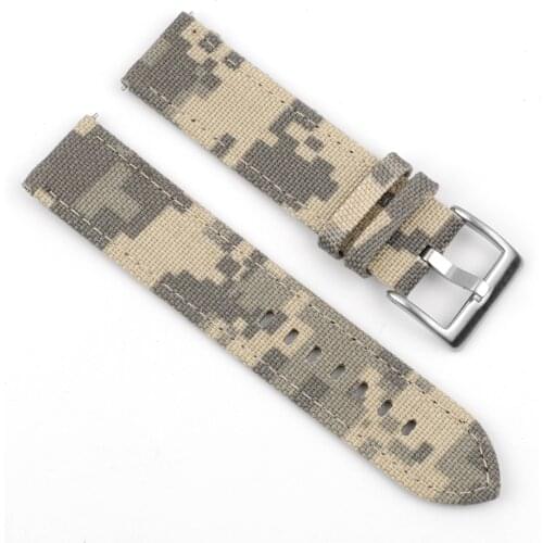 Onthelevel Canvas Waterproof Watch Strap 20 22mm Military Camouflage Watchband For Seiko/Tudor With Stainless Steel Buckle #D