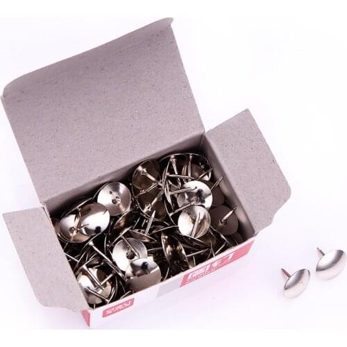 1000Pcs Nickel Plated Metal Thumb Tacks Anti Rust ThumbTacks Pushpin Drawing Pin Fixing Pin Office Meeting School Art Class 0020