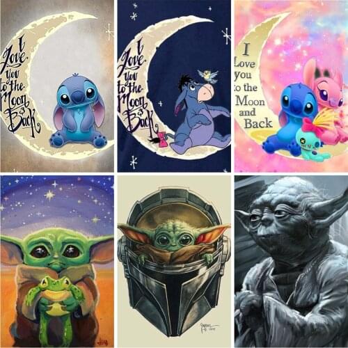 Disney Star Wars Baby Yoda 5D Diamond Painting Cartoon Cross Stitch Kits Embroidery Full Square Drill Mosaic Resin Home Decor