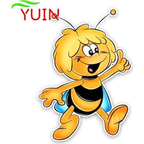 Car Sticker A Trendy Little Bee Quality Decal Cartoon Style Cars Accessories PVC Decorative Waterproof Sunscreen Decals 14*10cm