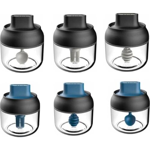 Spice Jar Sealed Seasoning Bottle PP+glass Kitchen Organize Jar Seasoning Organizer Herbs Soy Sauce Oil Bottle With Label Paper