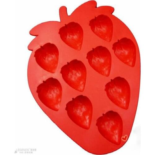 Strawberry Shape Silicone Cake Mold For Ice Frozen Cube Tray Cute Maker Jelly Pudding Craft Soaps Bar Party Drink Mould
