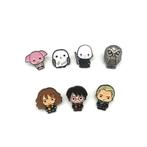 Harri Wizard student Enamel Pin Brooches Potter Cartoon Creative Metal Brooch Pins Denim Hat Badge Collar Jewelry