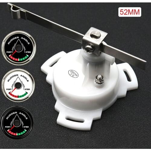 52mm 0-190ohm Waterproof Boat Marine Rudder Angle Indicator With Rudder Angle Sensor 8 Color Backlight for Car Truck 12V/24V