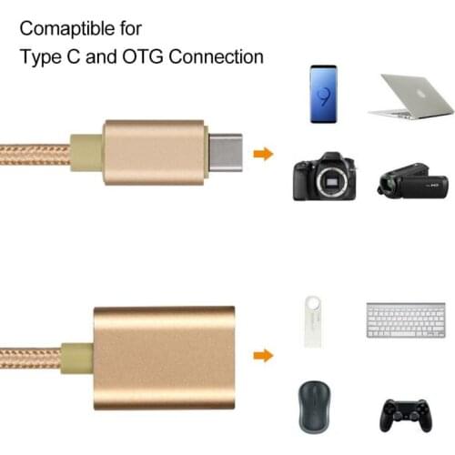 OTG Type-C Adapter Cable For Android Smartphone Tablet Laptop PC The USB To The Aluminum Alloy Type-C Adapter Type-C Convert