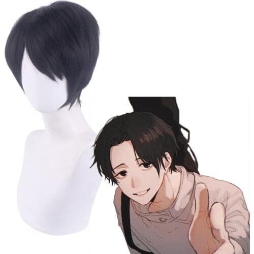 Anime Jujutsu Kaisen Cosplay Yuuta Okkotsu Wig Halloween Costumes Wigs Short Black Heat Resistant Synthetic Hair Role Play Props