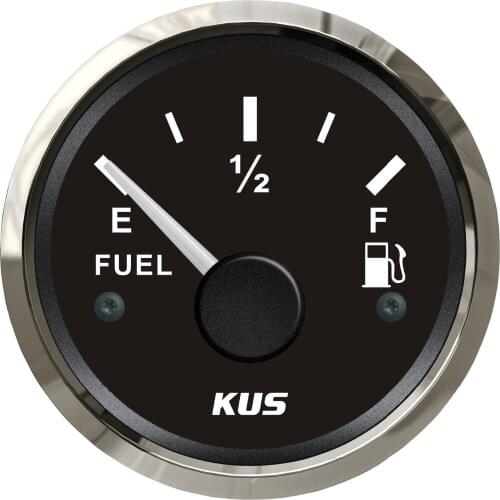 52mm Fuel level gauge fuel level meter 0-190 ohm signal black faceplate for boat yacht universal car truck