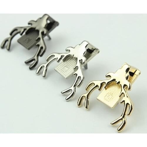 1Pcs Deer Metal Labels Tags For Bag Clothes Shoes Rose Gold Color Handbag Labels Tags Sewing Labels Decorative Bag Accessories