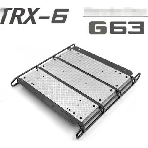 Metal Roof Rack Luggage Frame with Non-slip Pattern for TRAXXAS TRX6 G63 with Square Searchlight RC Car Parts Accessories