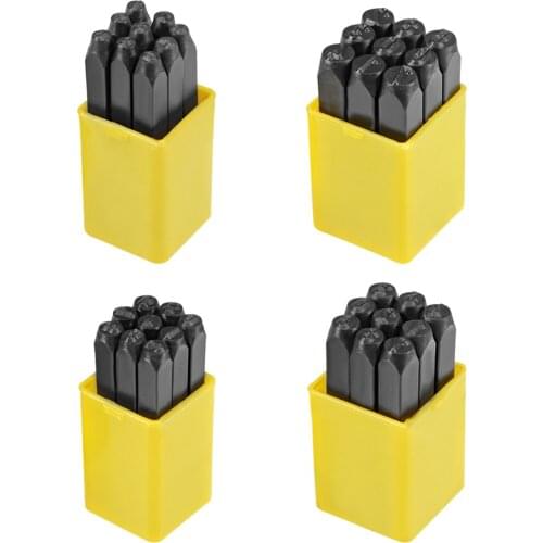 Uxcell Number Metal Stamp 2 Set Digital 0 to 9 Numbers Punch Set Wood Leather Steel Punch Tool Leather Craft Stamp 7 sizes