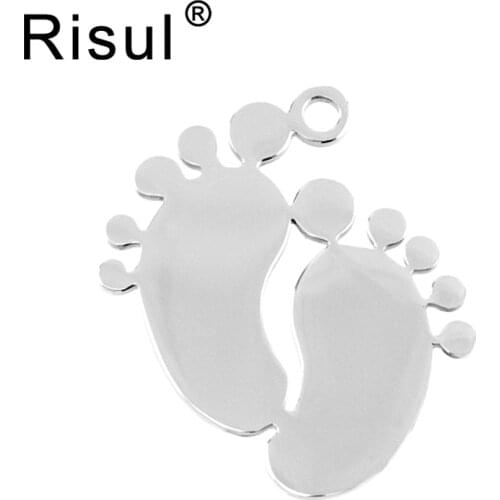 50pcs smooth mirror polished baby foot toe mini Necklace Pendant,stainless steel Metal DIY Necklace for women wholesale price
