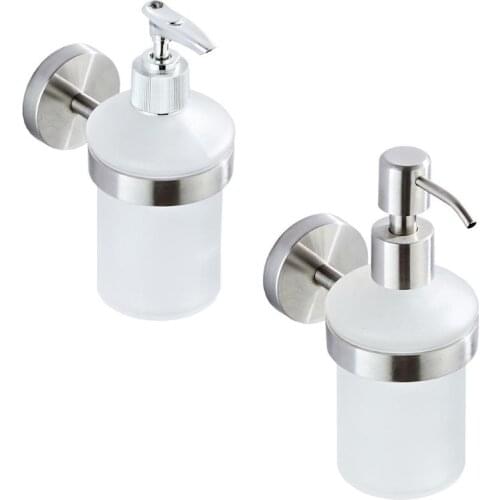 13MA 200ml Stainless Steel Wall Mounted Soap Dispenser Bathroom Manual Press Pump