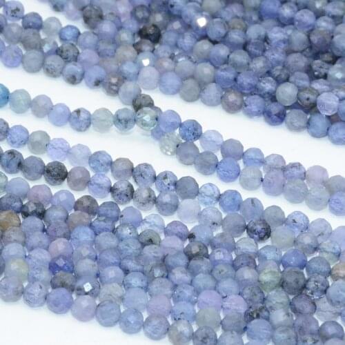 Natural Tanzanite With Dirts Faceted Round Beads 4mm
