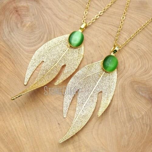 10Pcs Top Seller Oval Shape Astrobolos Gold Plating Free Form Chains Necklaces Leaf Chains Necklaces 18-32inch NM15819