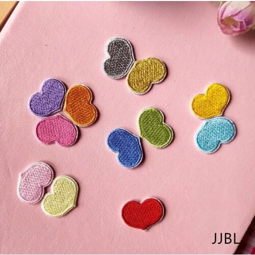 New arrival 10 pcs little Heart Embroidered patches iron on Motif Applique clothing hat bag Jeans decor repair diy accessory