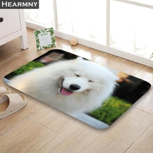 HEARMNY New Arrival Doormat Samoye Smiling Angel Home Mat Machine Made Anti Slip Carpet Living Room/Hallway Bath Mat Kids Gift
