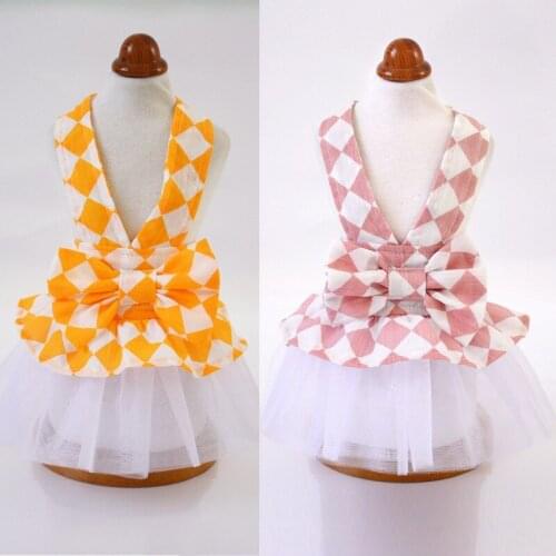 Spring And Summer Puppy Dog Clothes Sweet Princess Dress Teddy Party Birthday Decoration Bow Small Dress Chihuahua Clothes