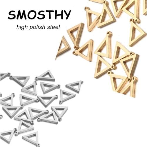 High polish steel triangle shape charm SPB024 delta handmaking jewelry ornament for necklace bracelet ,10pcs/lot