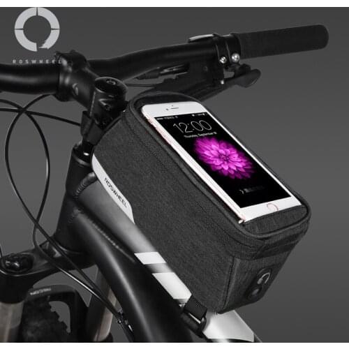 Roswheel Essentials 121460 Bike Top Tube Front Frame Bicycle Cell Mobile Phone Bag Case Holder Pannier Pouch for 5.7" Phones