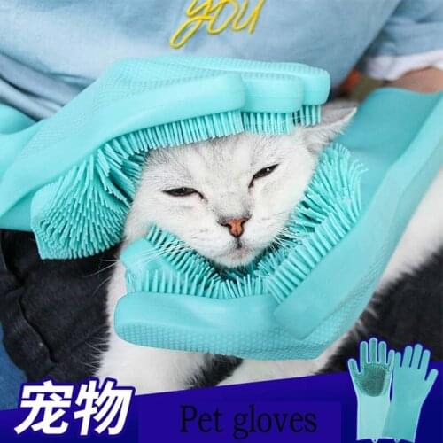 Pet Soft Silicone Dog Cat Pet brush Glove Cat cleaning Gentle Efficient Cat Grooming Glove Dog Bath Supplies Pet Glove combs