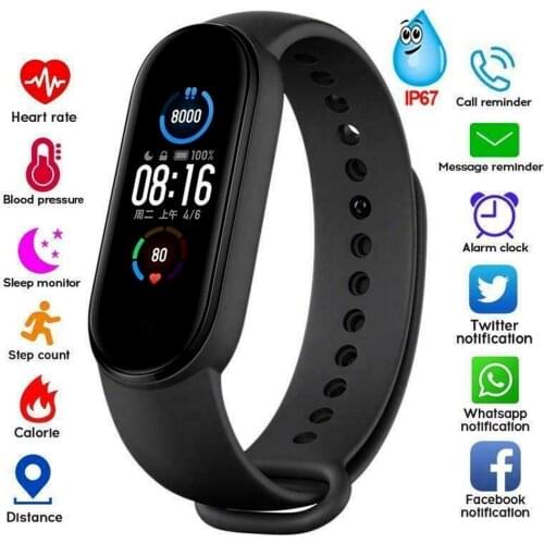 M5 Bluetooth Smart band Waterproof Wristbands Sport Accessories Fitness Tracker Bracelet Heart Rate Blood Pressure Monitor
