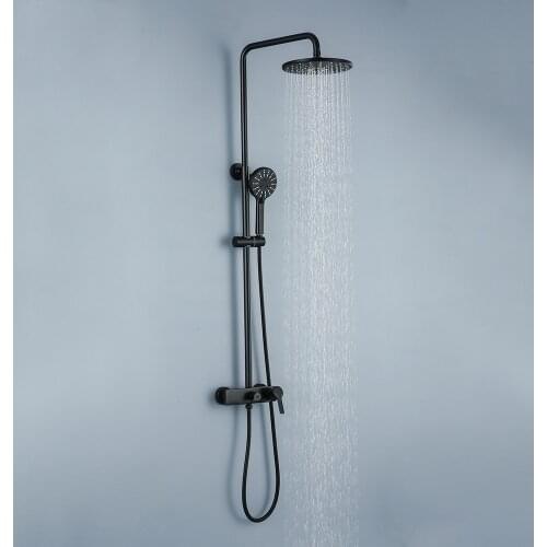 SKOWLL Shower Faucet Round 3 Way Rainfall Shower System Wall Mount Shower Faucet Set Bathroom Bath Spout Shower Mixer Tap